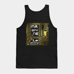 Machine Learning Computer Micro Chip White Gold Tank Top